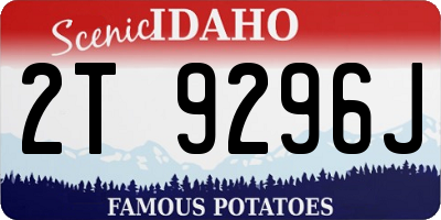 ID license plate 2T9296J