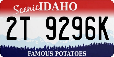 ID license plate 2T9296K