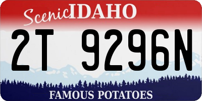 ID license plate 2T9296N