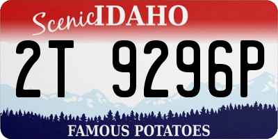 ID license plate 2T9296P