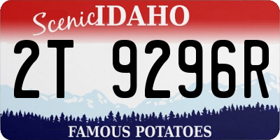 ID license plate 2T9296R