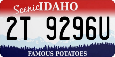 ID license plate 2T9296U