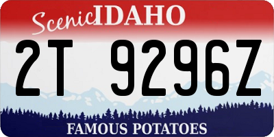 ID license plate 2T9296Z