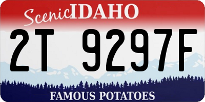 ID license plate 2T9297F