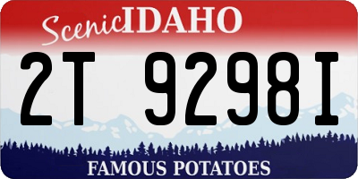 ID license plate 2T9298I