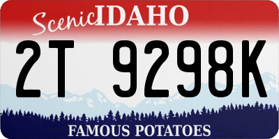 ID license plate 2T9298K