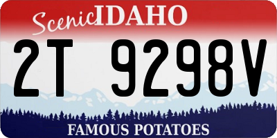 ID license plate 2T9298V