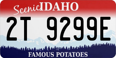 ID license plate 2T9299E