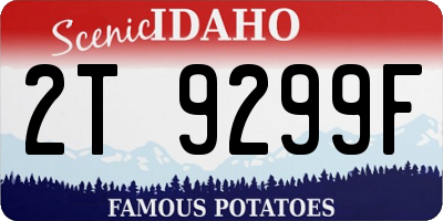 ID license plate 2T9299F