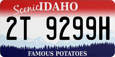 ID license plate 2T9299H