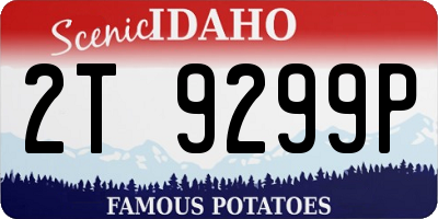 ID license plate 2T9299P