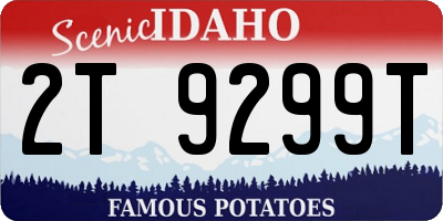 ID license plate 2T9299T