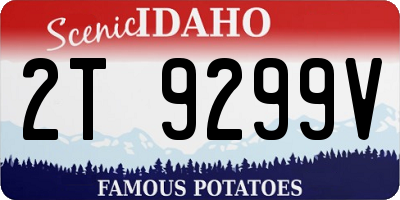 ID license plate 2T9299V