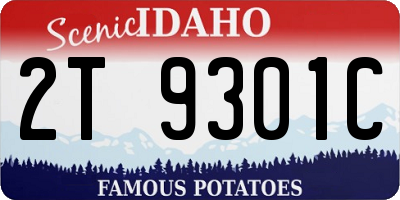 ID license plate 2T9301C