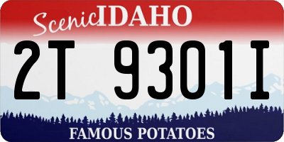 ID license plate 2T9301I