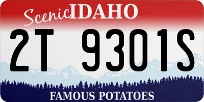 ID license plate 2T9301S