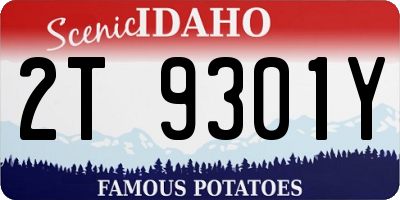 ID license plate 2T9301Y