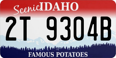 ID license plate 2T9304B