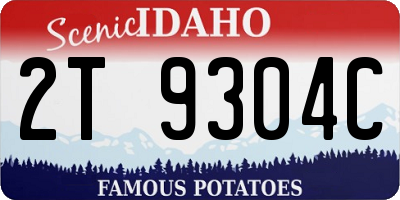 ID license plate 2T9304C