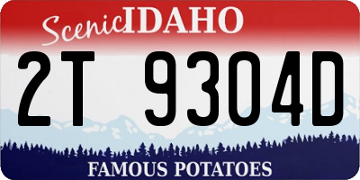 ID license plate 2T9304D