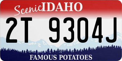 ID license plate 2T9304J