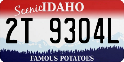 ID license plate 2T9304L