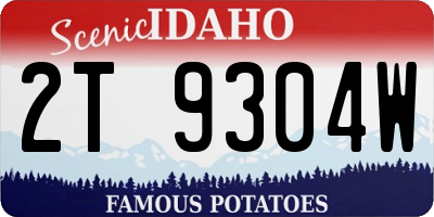 ID license plate 2T9304W