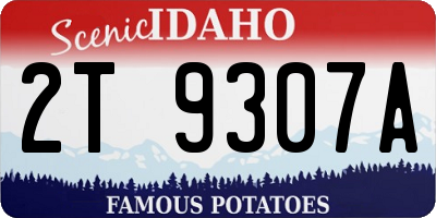 ID license plate 2T9307A