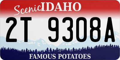 ID license plate 2T9308A