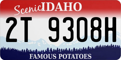 ID license plate 2T9308H