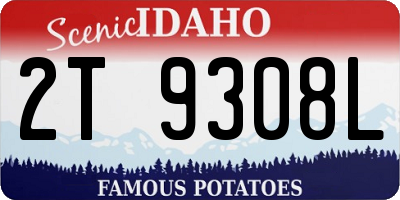 ID license plate 2T9308L
