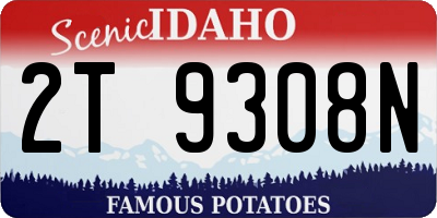 ID license plate 2T9308N