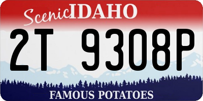 ID license plate 2T9308P