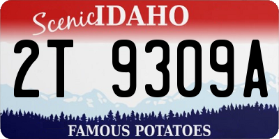 ID license plate 2T9309A