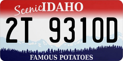 ID license plate 2T9310D