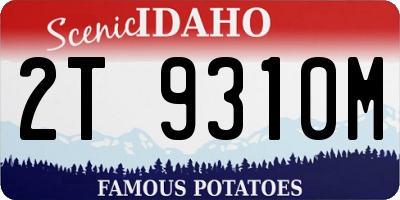 ID license plate 2T9310M