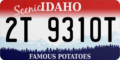ID license plate 2T9310T