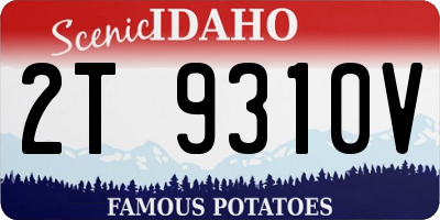 ID license plate 2T9310V