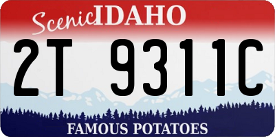 ID license plate 2T9311C