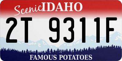 ID license plate 2T9311F