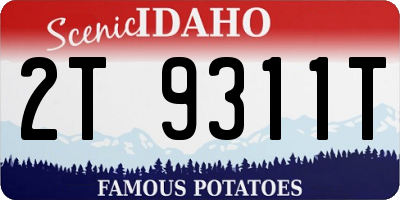 ID license plate 2T9311T