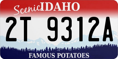 ID license plate 2T9312A