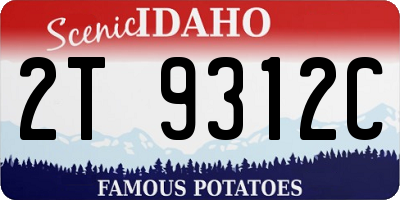 ID license plate 2T9312C