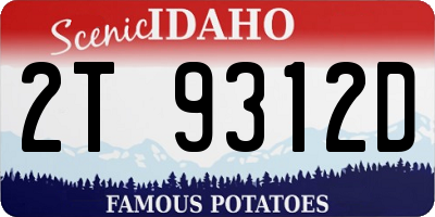 ID license plate 2T9312D