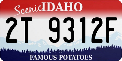 ID license plate 2T9312F