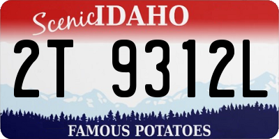 ID license plate 2T9312L