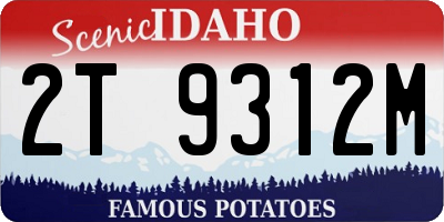 ID license plate 2T9312M