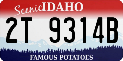 ID license plate 2T9314B
