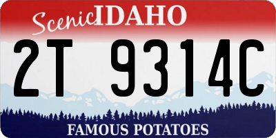 ID license plate 2T9314C