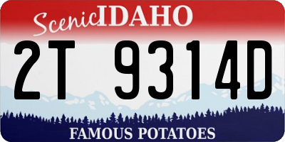 ID license plate 2T9314D